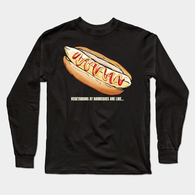 Vegetarians at BBQ are like Banana Hot Dog Long Sleeve T-Shirt by SinBle